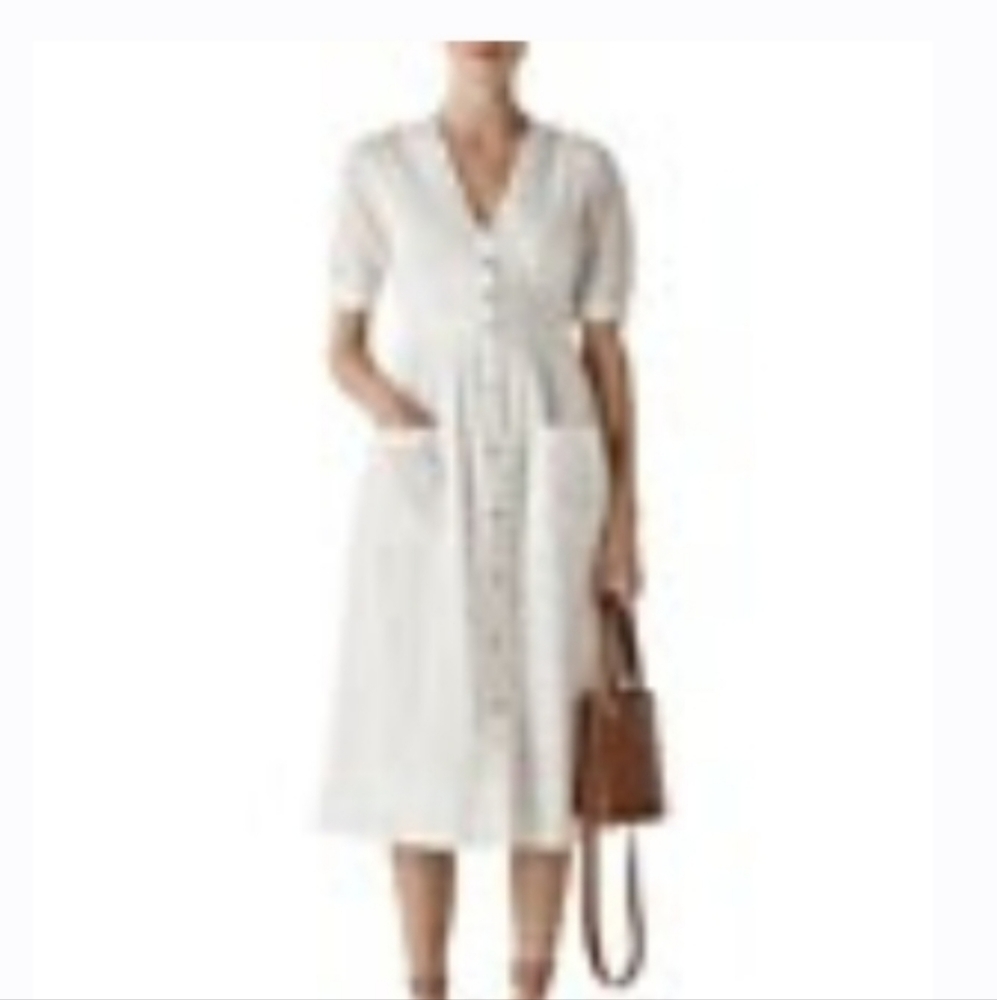 Whistles White Plaid Midi Dress